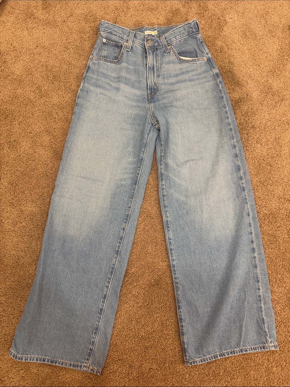 Levi's Cinch Baggy Light Blue Wide Leg Jeans
